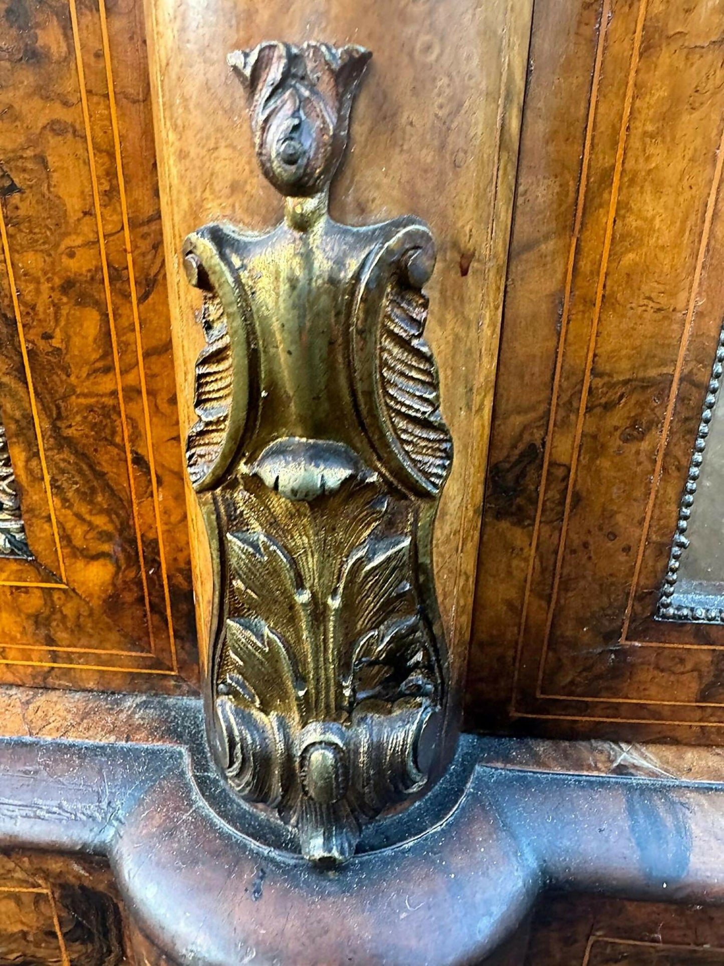 Victorian Inlaid Walnut Credenza Featuring Sevres Style Plaques