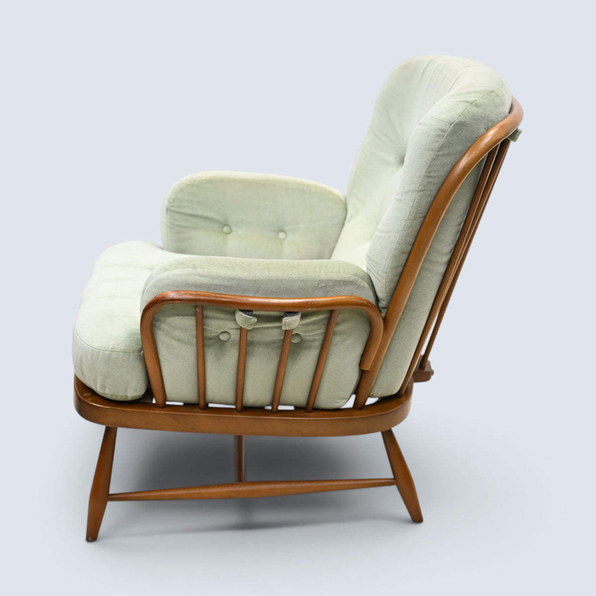 Ercol Jubilee Easy Chair Green Upholstery New Webbing FREE UK Delivery*