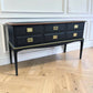 Stag minstrel black gold console table/ mid century modern vintage sideboard