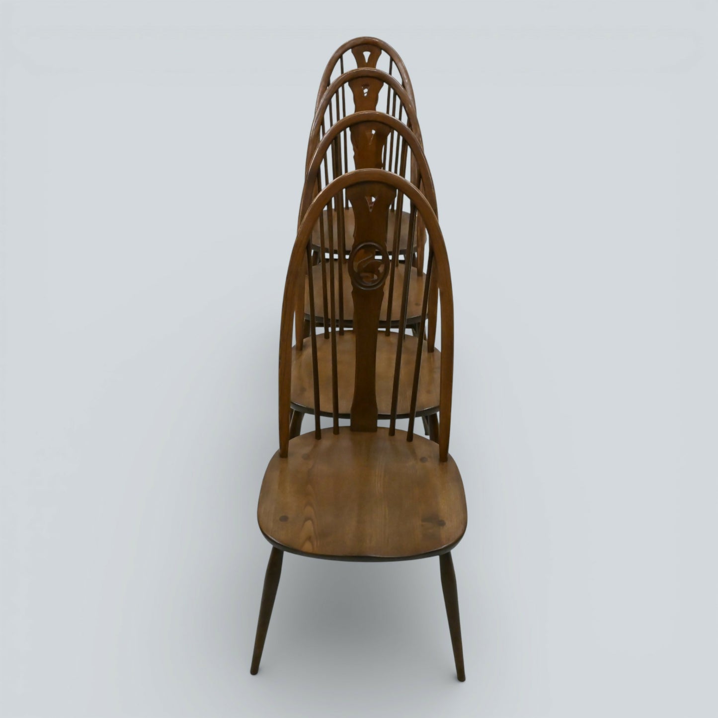4 Ercol Windsor Swan Bow Back Dining Chairs Golden Dawn EXC FREE UK Delivery*