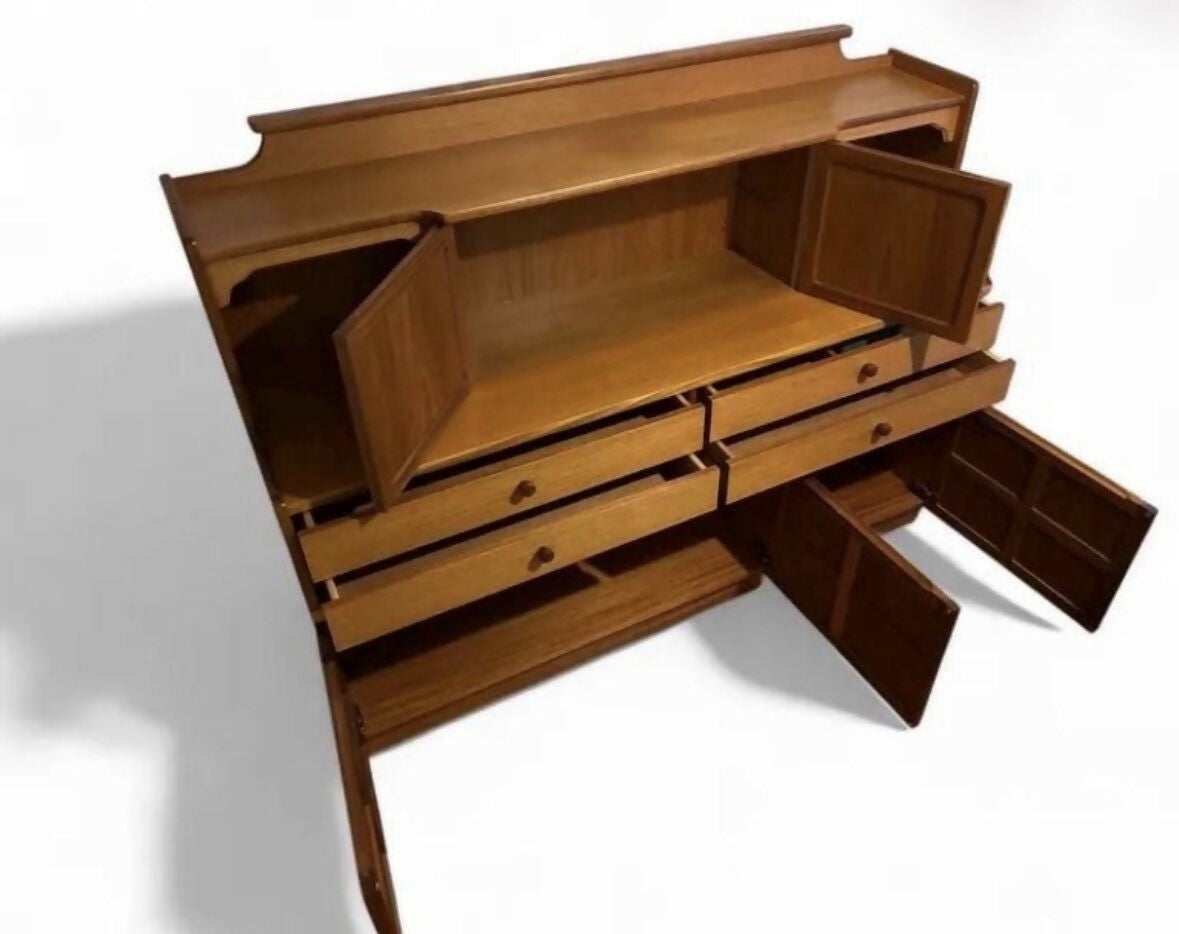 Nathan Squares Teak Sideboard Mid Century Wall Unit Vinyl Storage Drinks Cabinet UK