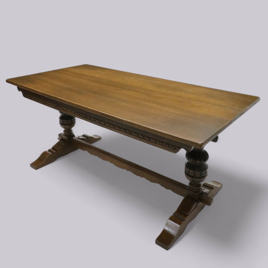 Old Charm Solid Oak Dining Table Seats 8 Places Light Oak FREE UK Delivery. SBR9538/1009D
