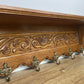 Coat Rack Vintage French Oak 6 Hooks Wall Shelf Carved Coat Hanger LOT 6551