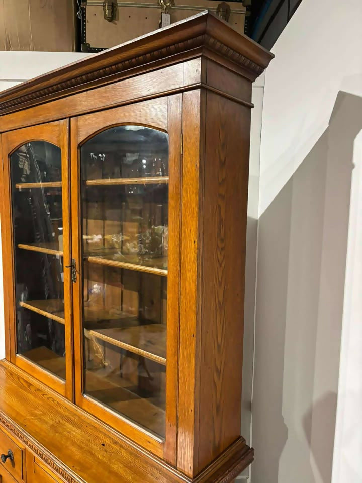 Victorian Golden Oak Library Bookcase