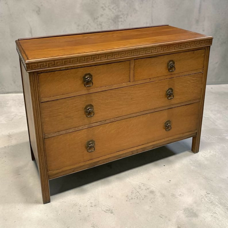 Antique Oak Art Deco period chest drawers