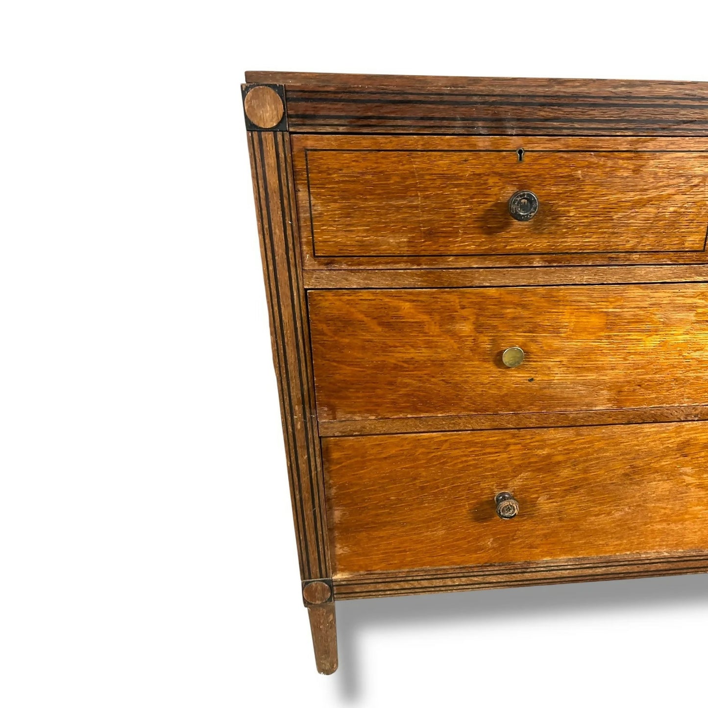 Art Deco Chest of Drawers – Vintage Tallboy Dresser Oak Wood