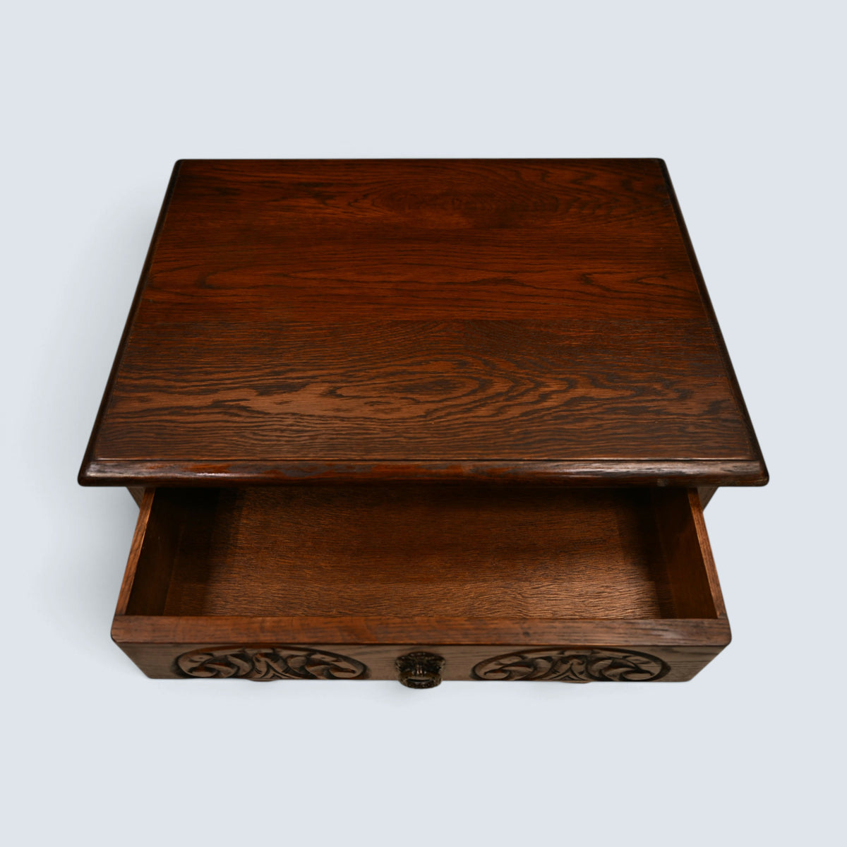 Old Charm Side Table Lamp Table Tudor Brown Finish With Drawer FREE UK Delivery