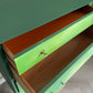 Mid Century Chest of Drawers Hand Painted Green With Gold Legs