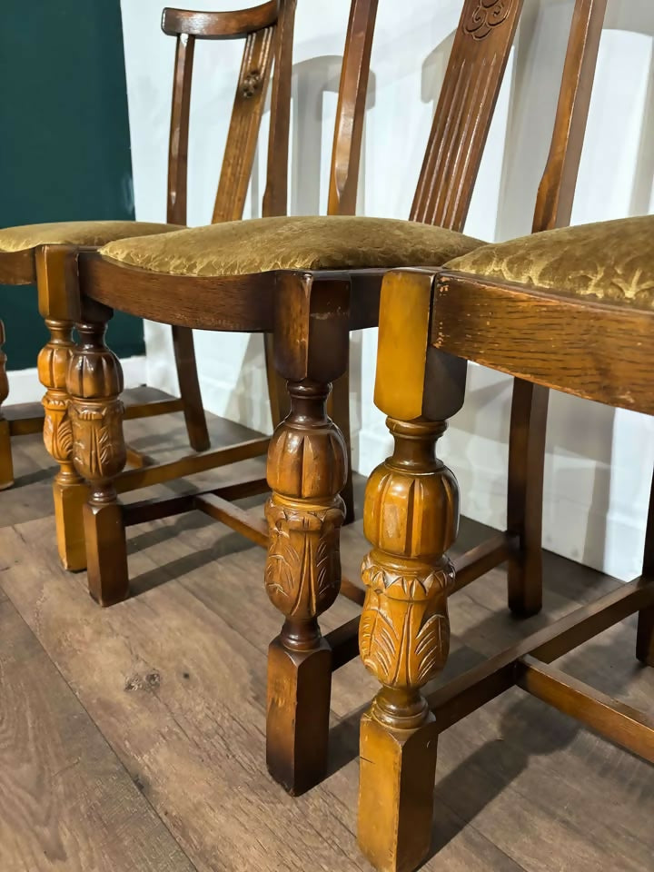 Vintage Honey Oak Dining Chairsc