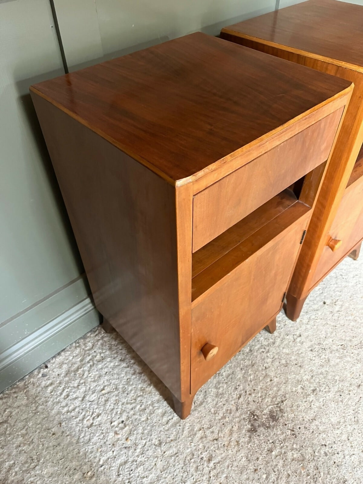 Vintage Bedside Cabinets Pair Circa 1950’s Wood, Beautiful Condition