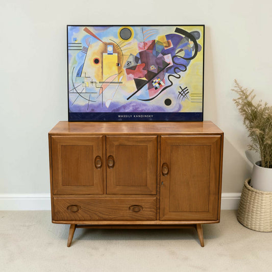 Ercol Sideboard Double Cupboard with Drawer Light Finish VGC FREE UK Delivery*