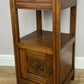 Bedside Table Antique French Style Marble Top Oak Cabinet Nightstand LOT 6241