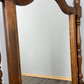 Mirror Vintage French Solid Oak Wall Mirror Turned Spindle Frame LOT 3638