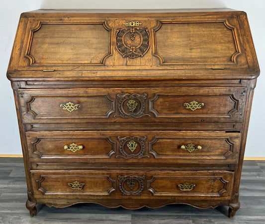 Chest of Drawers Vintage French Oak 3 Drawers Bureau Desk Cabinet LOT 2169