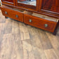 Edwardian Mahogany Inlaid Wardrobe / Armoire with Mirror & Drawers