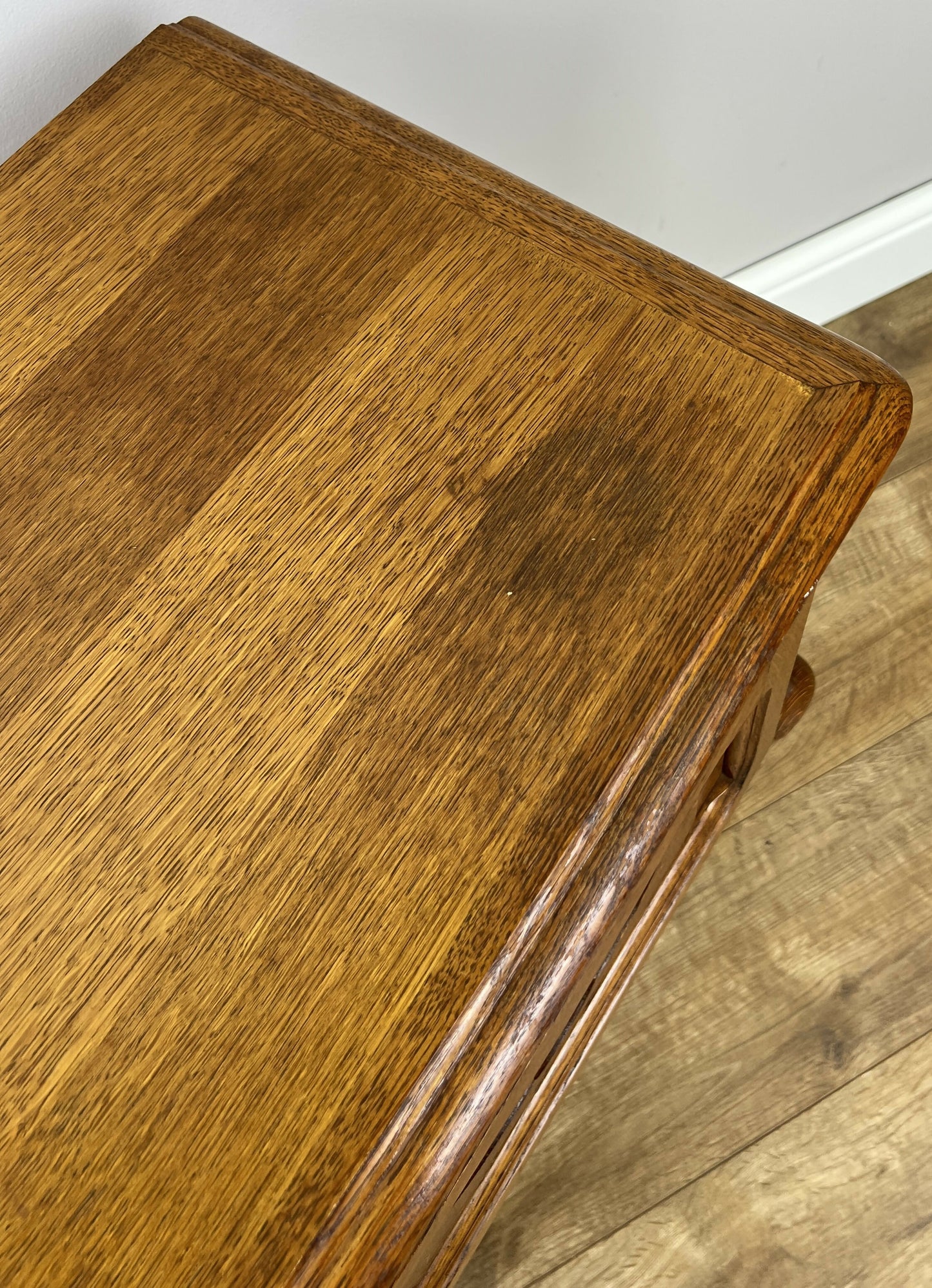 Pair of Bedside Tables Vintage French Louis Oak Nightstands Cabinets LOT 6211