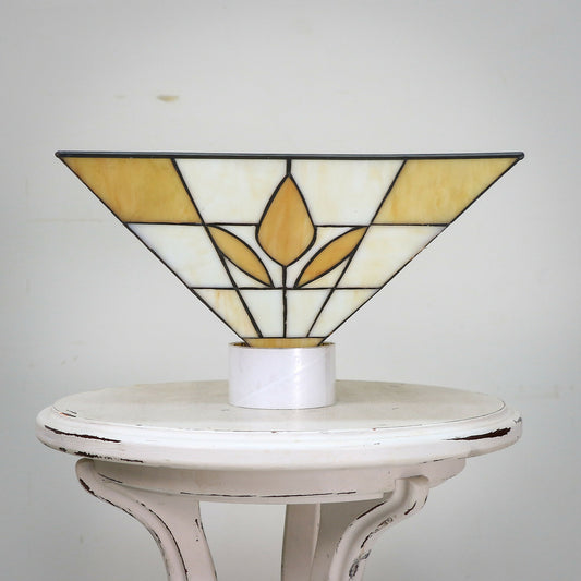 Art Deco Tiffany style Pendant Lampshade Gold and White.
