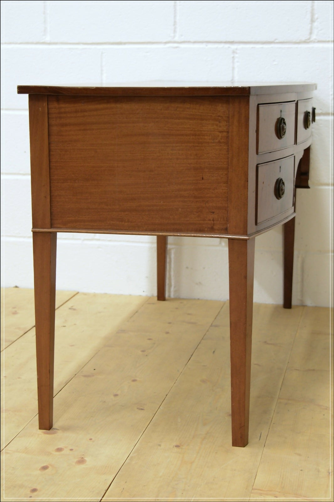Vintage Desk Dressing Table Bow Front Solid Wood Retro DELIVERY