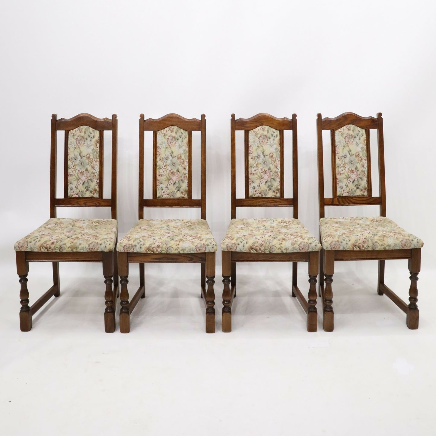 6 Old Charm Dining Chairs Tonwell Rose Upholstery Tudor Brown FREE UK Delivery*. SBR9719/2510D
