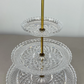 Cake Stand Vintage French Crystal Three Tier Serving Stand Brass Handle LOT 3600