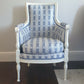 Bergere Directoire Chair. LOUIS XVl Style. 19th Century Antique. Silk Upholstery. Restored Sympathetically.