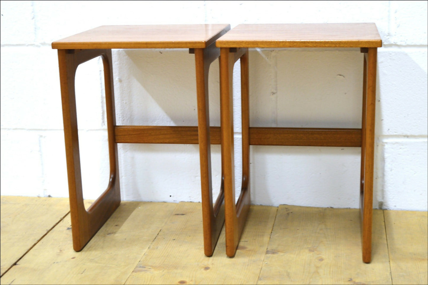 Vintage Bedside Table Set Of 2 Pair McIntosh Teak Mid Century Danish Design