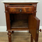 Pair of Bedside Tables Antique Walnut Marble Top Nightstands Cabinets LOT 6223