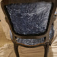 Louis XV Rococco Style Vintage Antique Chair Blue Crushed Velvet