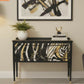 Upcycled Black Sideboard TV Stand with Zebra Print Doors | Gold Leaf Feet | Statement Cabinet | Opus Equus