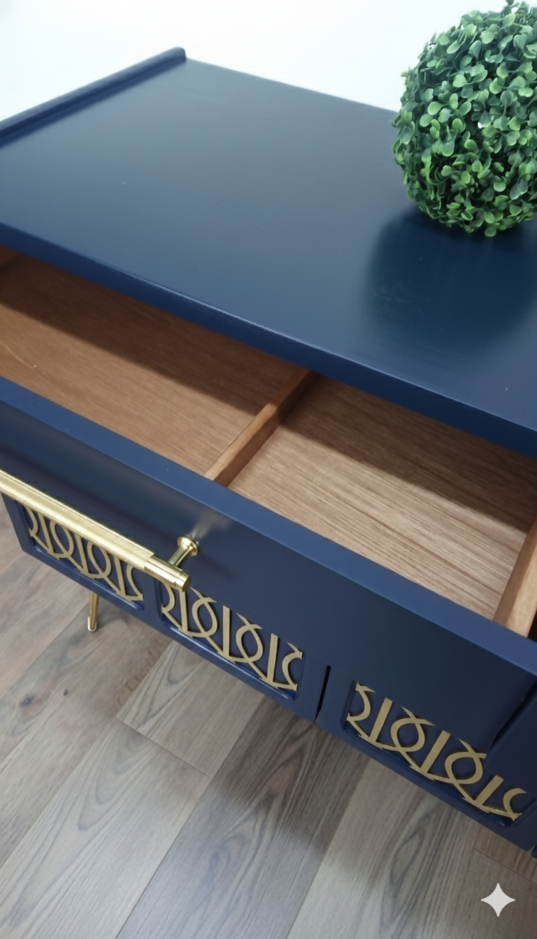 MADE TO ORDER-MIDCENTURY NATHAN NAVY BLUE SIDEBOARD