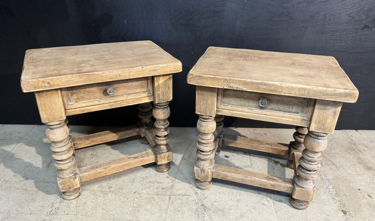 Quality Pair Oak Lamp Tables