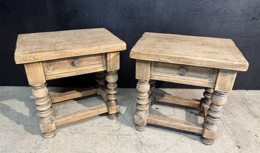 Quality Pair Oak Lamp Tables