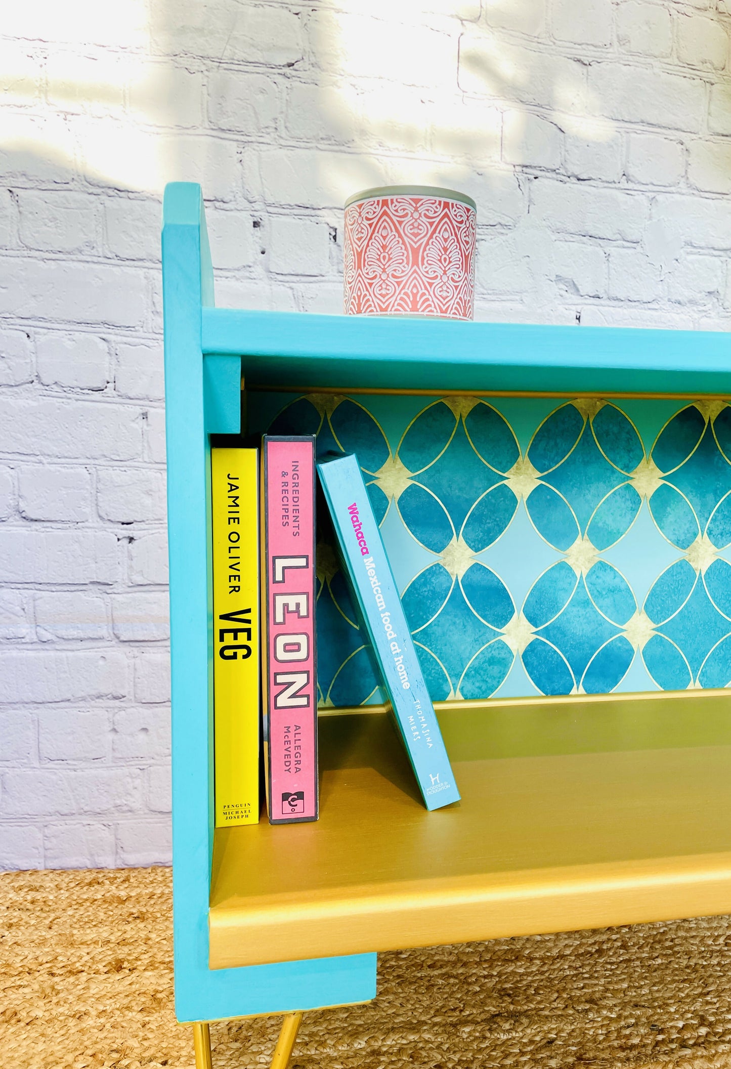 Blue Sideboard Cabinet, Bookshelf, Drinks Display Cabinet