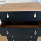 Stag minstrel black chest of drawers vintage tallboy with exposed wood top