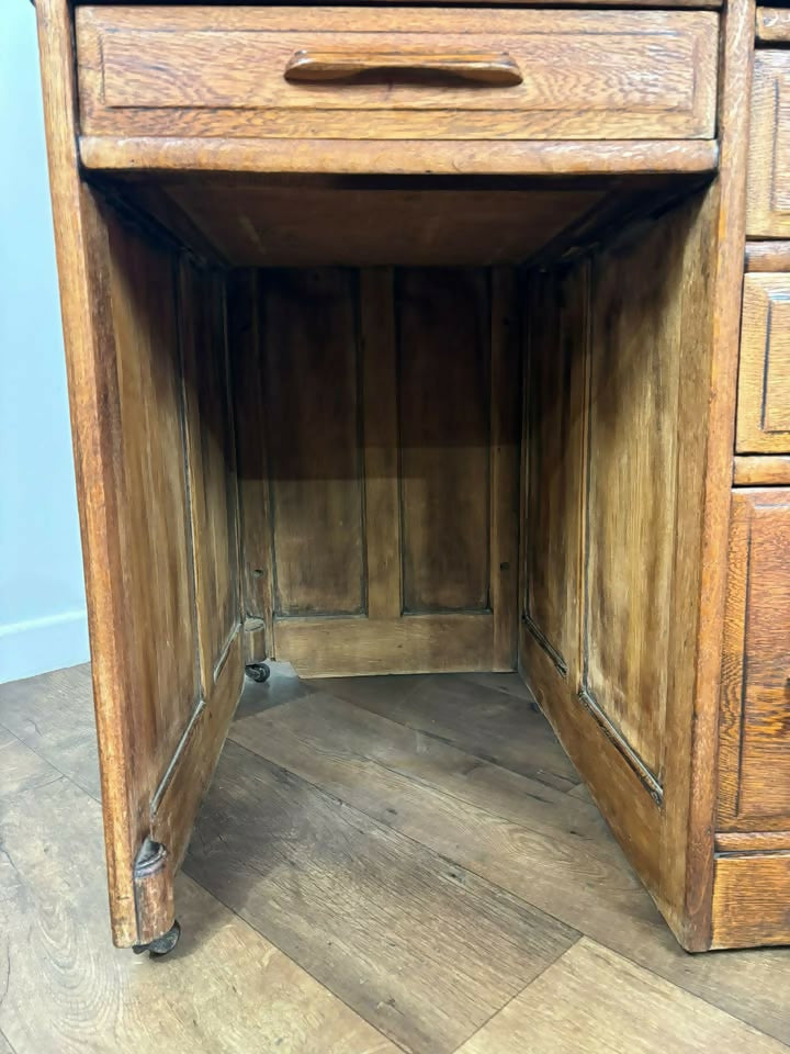 Edwardian Oak Small Roll Top Desk
