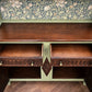 Vintage Welsh Dresser - Green, Oak & William Morris-Inspired Botanical Drinks Cabinet
