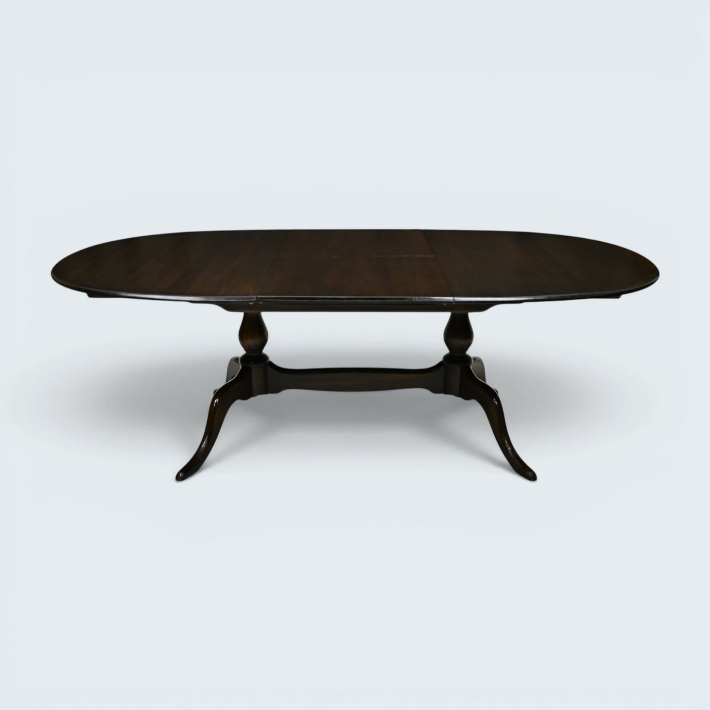 Ercol Extending Dining Table Twin Pedestal Dark Finish Seats 8 FREE UK Delivery*