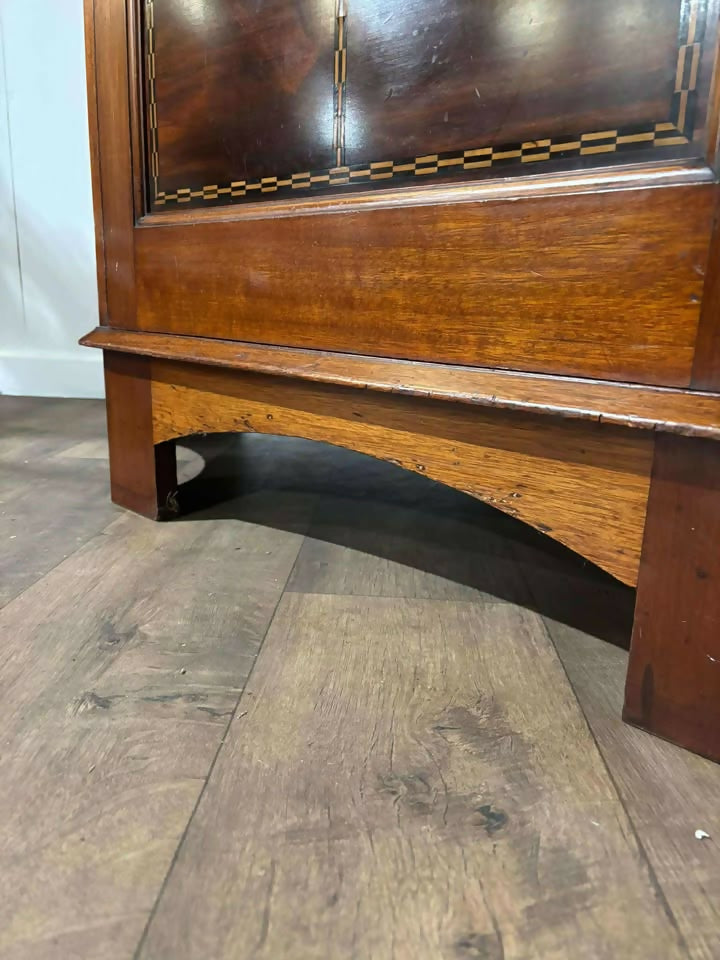 Exceptional Aesthetic Movement Mahogany Hall Wardrobe with Boxwood & Ebony Inlay, c. 1880