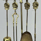 Fireplace Set Vintage French Style Brass 5 Piece Companion Set LOT 6445