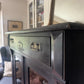 Antique Early 1900’s Mahogany Black Painted Display China Glazed Drinks Cabinet