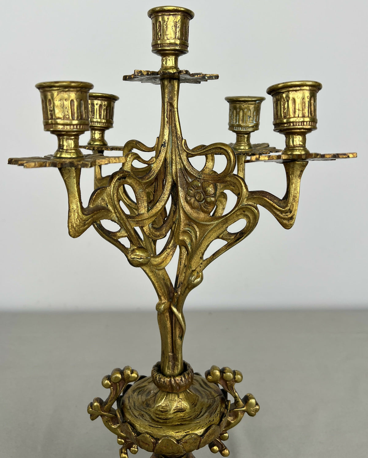 Pair of Candelabras Vintage French Style Ornate 5 Arm Candle Holders LOT 6475