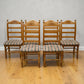 Set Of 6 Dining Chairs Ladder Back Country Beech Padded Seats FREE UK Delivery*