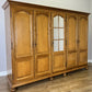 Wardrobe Vintage French Style Oak Five Door Mirrored Carved Armoire LOT 6517