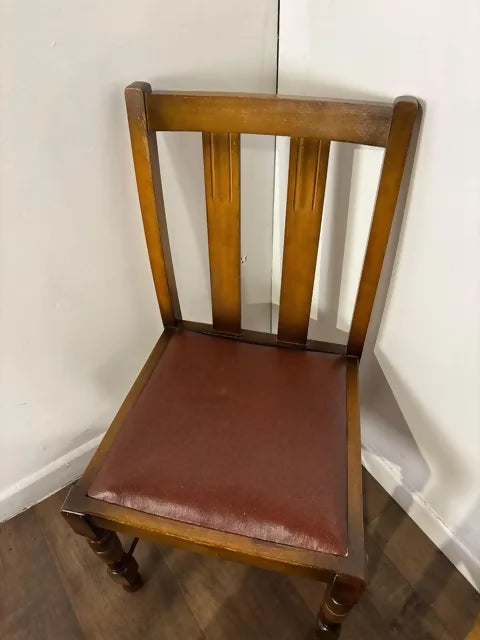 Vintage Set Of Six Oak Dining Chairs