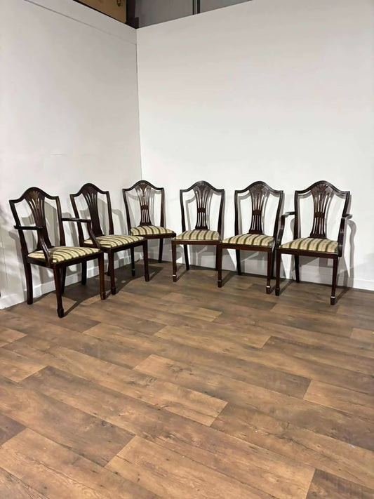 Set of Six Reproduction Mahogany Dining Chairs