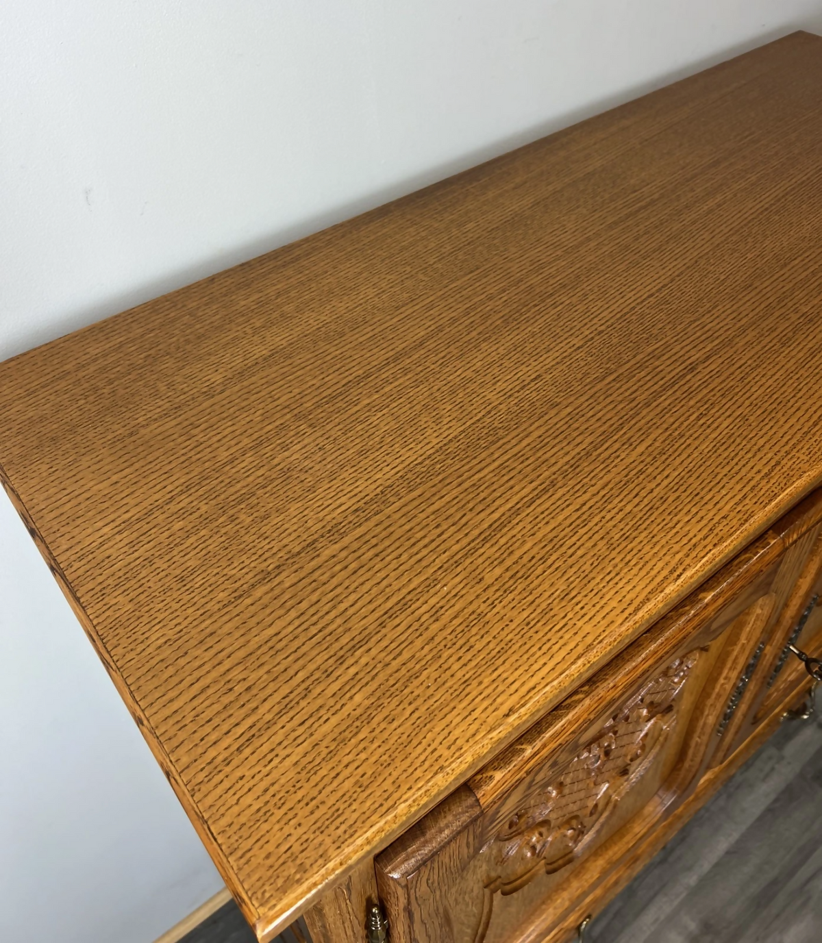 Cabinet Vintage French Louis XVI Style Oak Cupboard Carved Nightstand LOT 24342