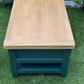 Green Coffee Table | Solid Oak Coffee Table | Hand Painted Farmhouse Coffee Table | Restored Rustic Furniture