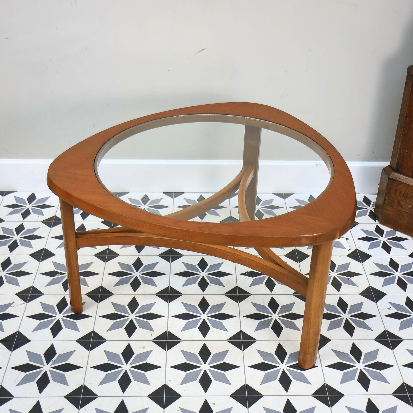 Nathan Coffee Table in Teak with Glass Top 1960s