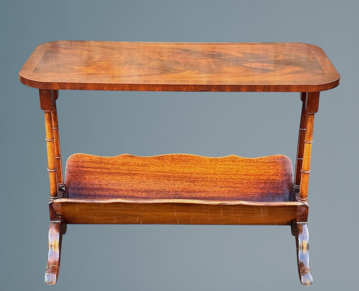 Reprodux Bevan Funnel Figured Mahogany Magazine Table