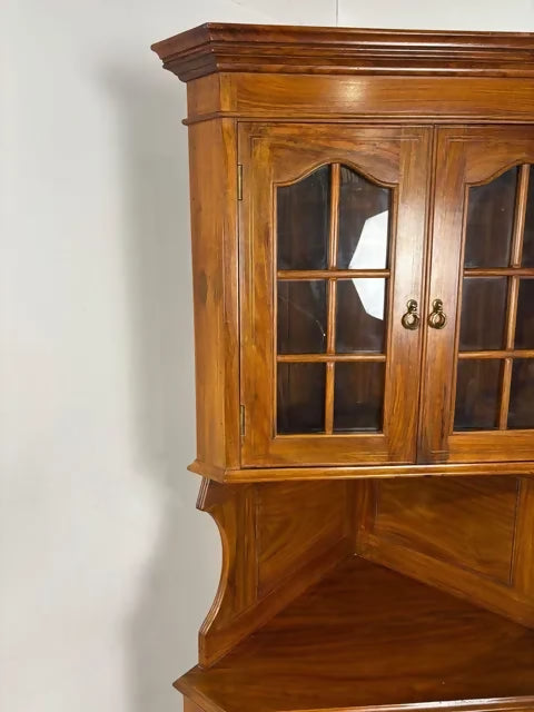 Modern Bespoke Walnut Inlaid Double Corner Cabinet